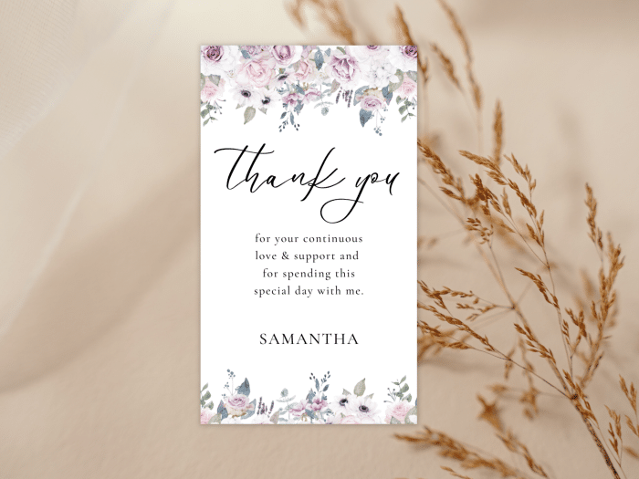 Lilac Lavender and Plum Thank You Favor Tag 2x3.5