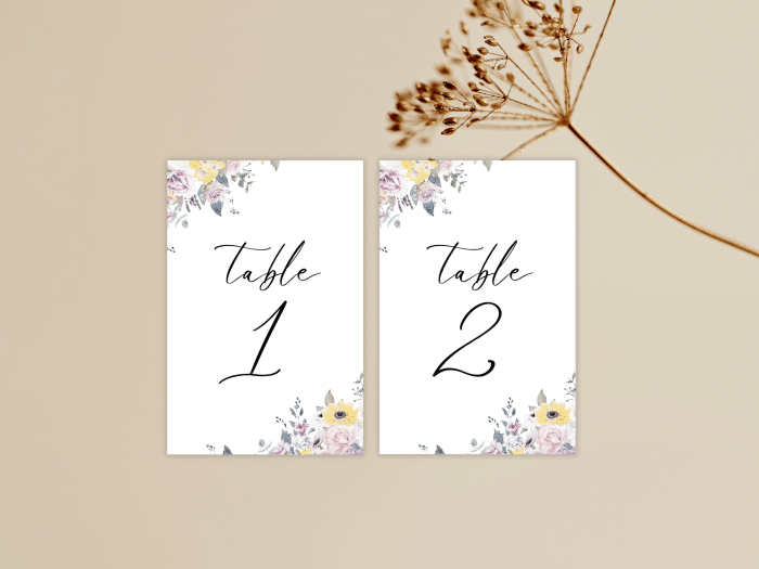 French Yellow Wedding Table Number Card Stationery 2