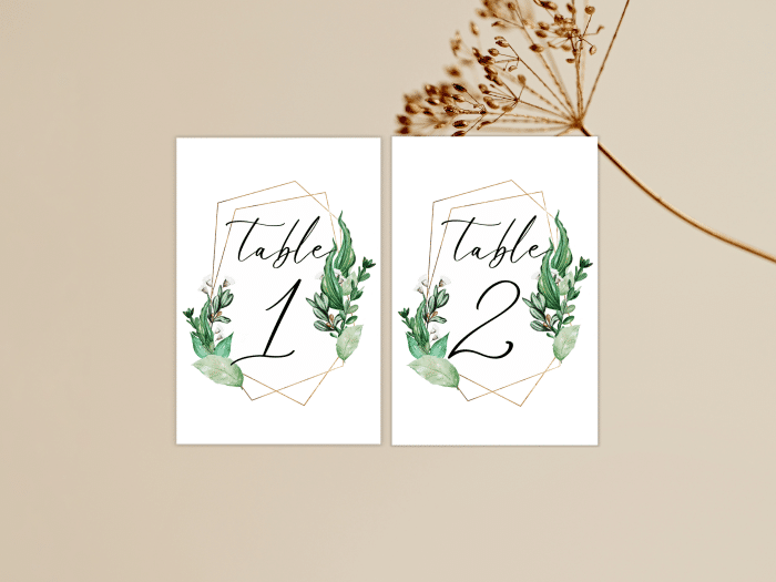 Lush Organic Green And White Wedding Table Number Number 2