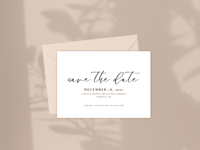 Minimalist Black And White Save The Date Stationery Card 2