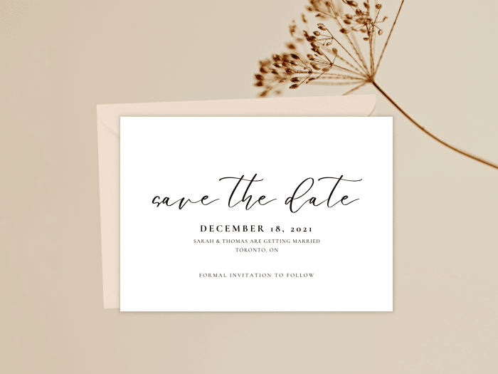 Minimalist Black And White Save The Date Stationery Card 3