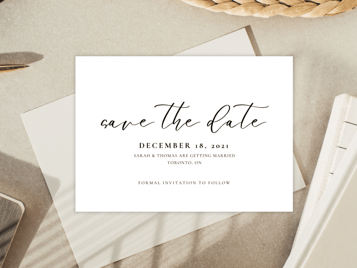 Minimalist Black And White Save The Date Stationery Card