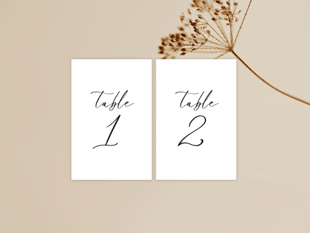 Wedding Table Number Card Stationery