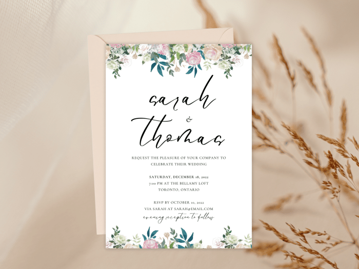 Navy Blush Wedding Invitation 2