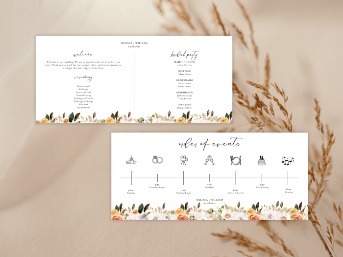 Terracotta Boho Autumn Wedding Program Card Stationery 4 1