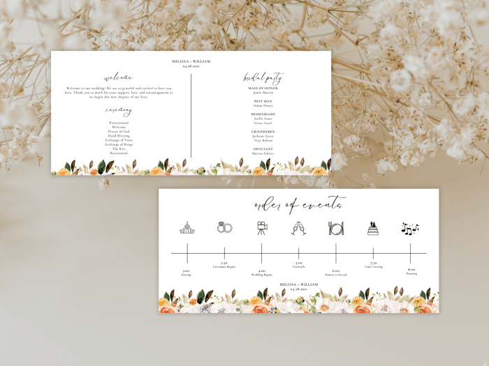 Terracotta Boho Autumn Wedding Program Card Stationery 6