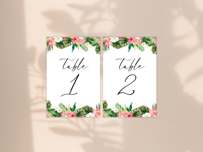Tropical Beach Wedding Table Number Card Stationery 3
