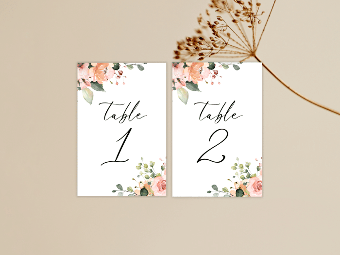 Whimsical Peach Coral Wedding Table Number Card Stationery 2