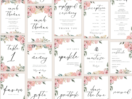 Parisian Pink Wedding Stationery and Signs