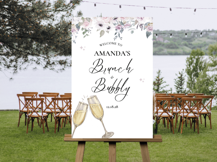 43 Brunch And Bubbly Welcome Sign Bridal Shower