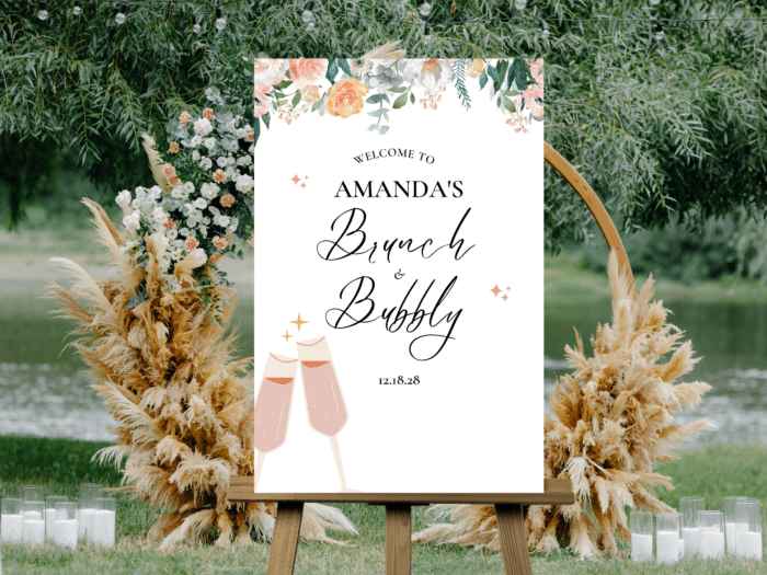 Brunch And Bubbly Welcome Sign Bridal Shower 2 4