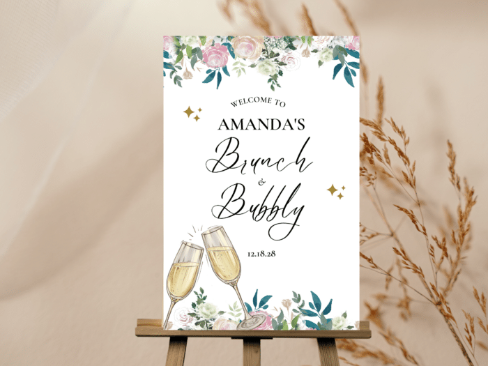 Brunch And Bubbly Welcome Sign Bridal Shower 7