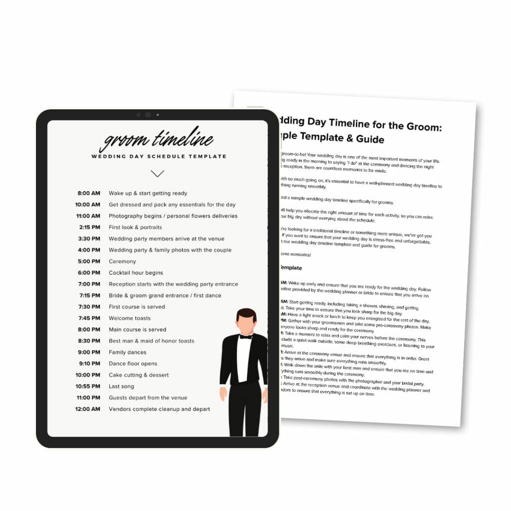 Groom Wedding Day Timeline Template &Amp; Guide