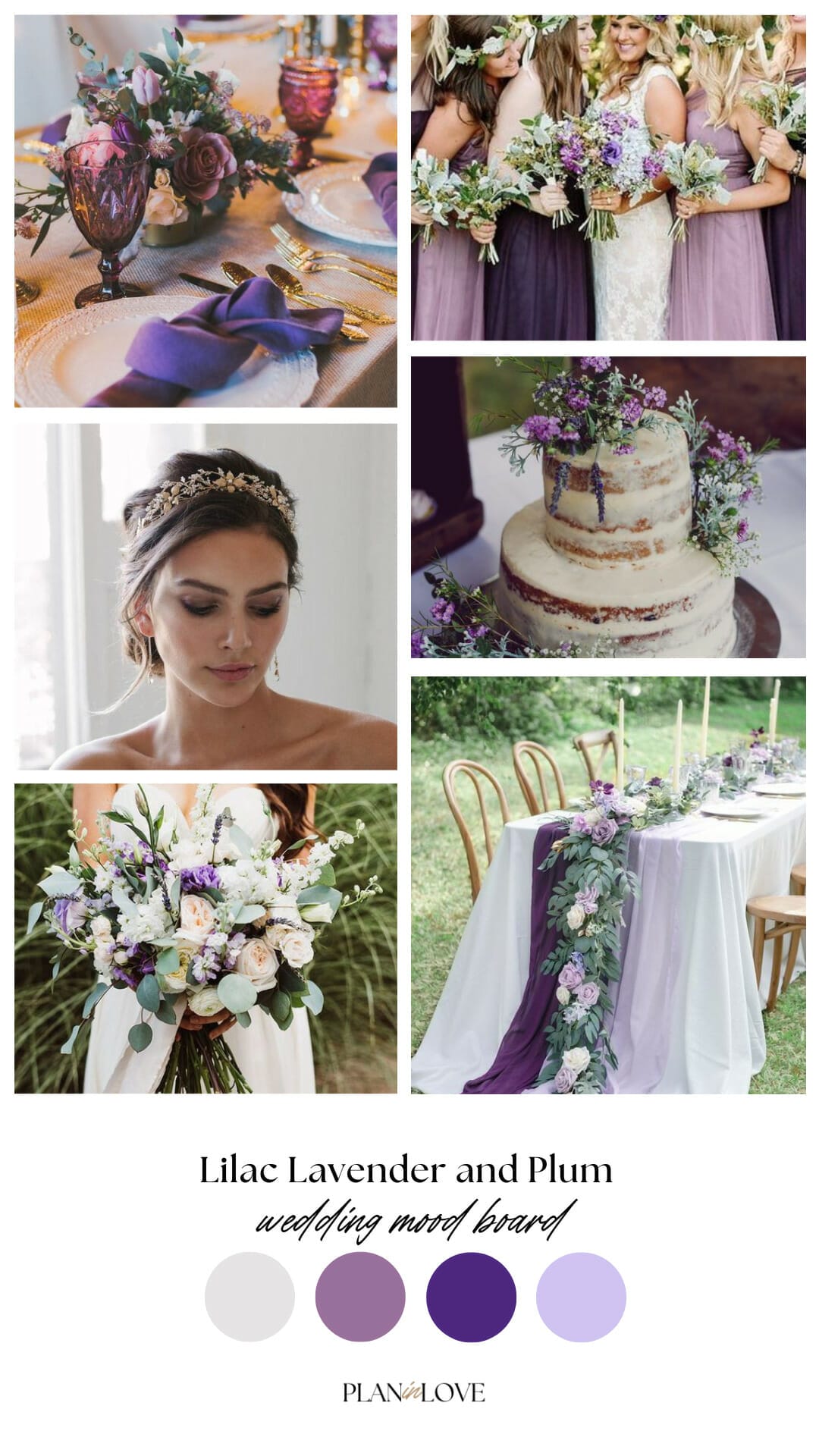 Wedding Inspiration: Lilac Lavender and Plum Wedding Mood Board - Plan ...