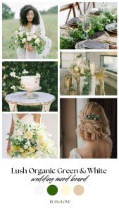 Wedding Inspiration: Lush Organic Green And White Wedding Mood Board