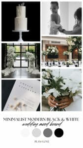 Wedding Inspiration: Minimalist Modern Black And White Wedding Mood Board