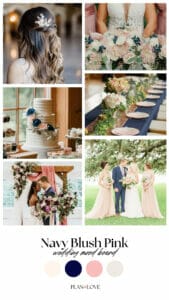 Wedding Inspiration: Romantic Navy Blush & Pink  Wedding Mood Board