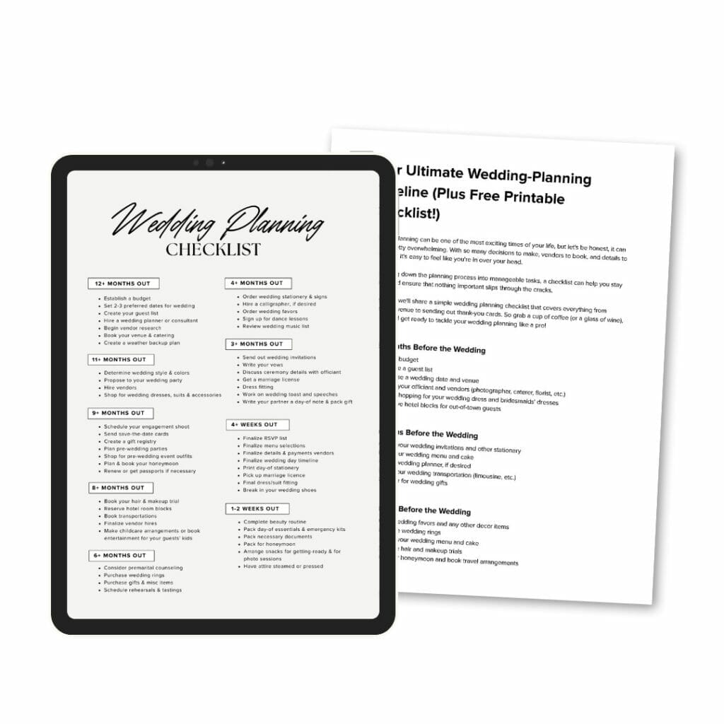 Ultimate Wedding-Planning Timeline &Amp; Checklist