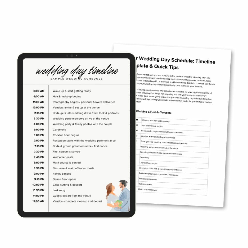 Wedding Day Schedule Template &Amp; Quick Tips