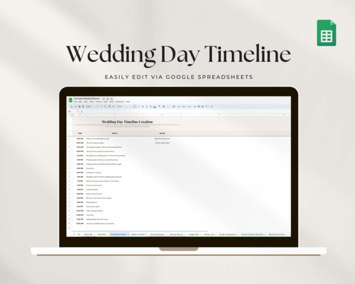 Wedding Timeline Creation