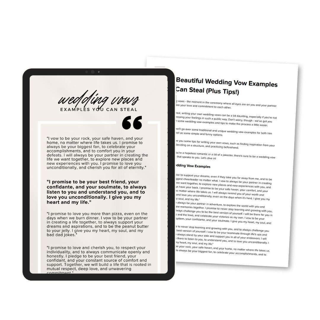 30+ Beautiful Wedding Vow Examples You Can Steal (Plus Tips!) Plan In