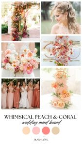 Wedding Inspiration: Whimsical Peach And Coral Wedding Mood Board