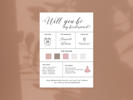 Sassy Will You Be My Bridesmaid Proposal Invitation