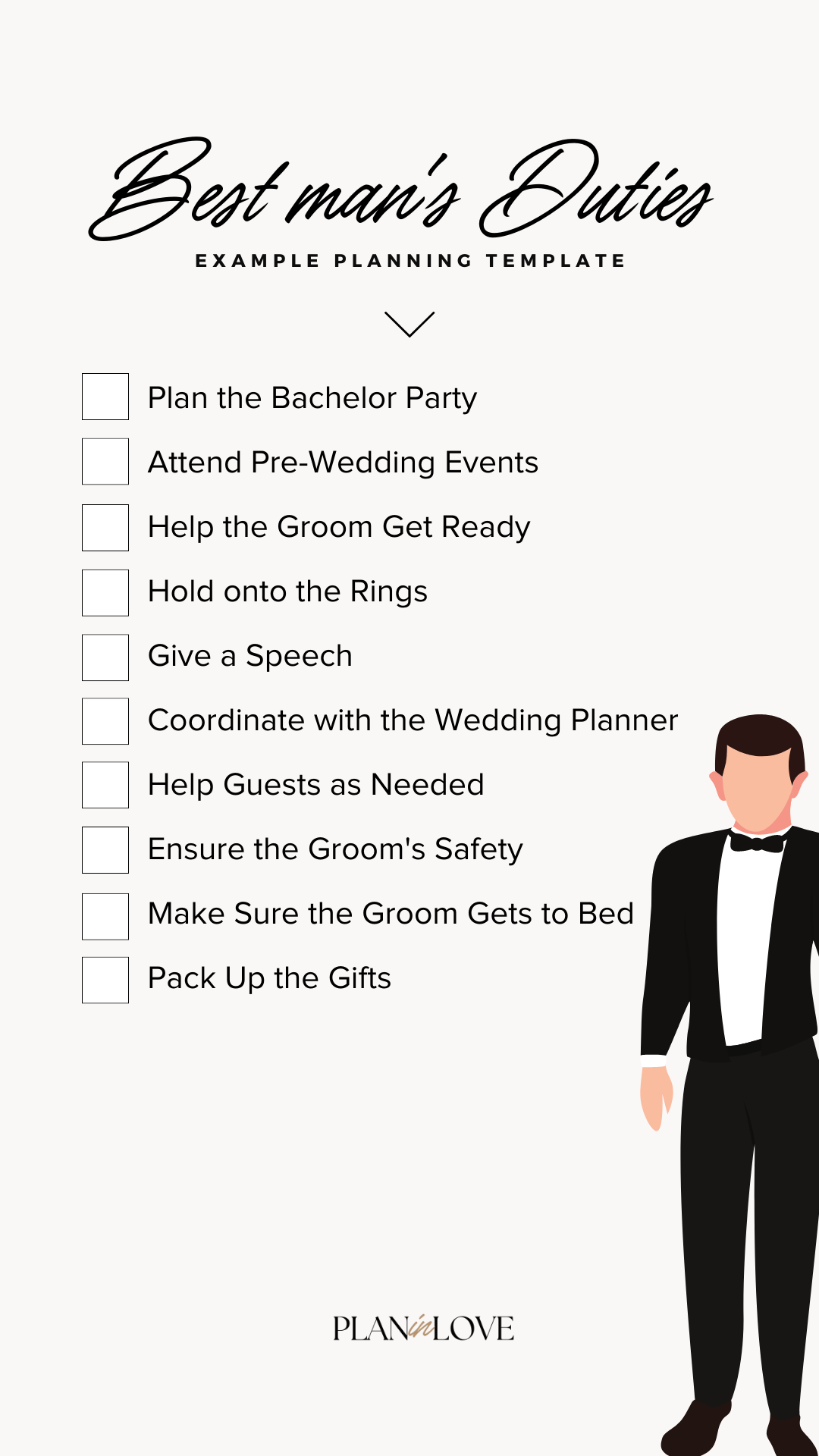 Best Man's Duties Checklist