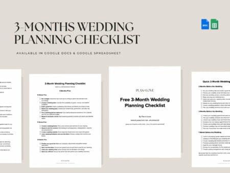 Free 3-Months Wedding Planner Checklist