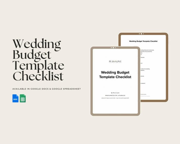 Wedding Budget Template Checklist