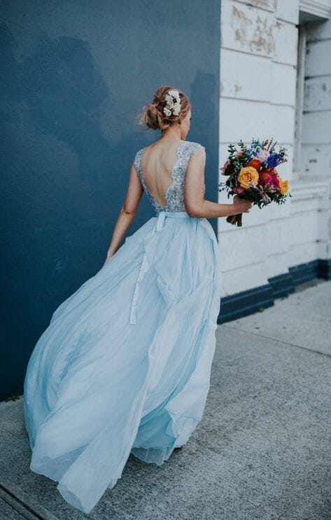 Icy blue wedding outlet dress