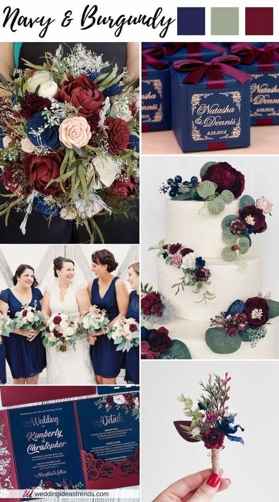 Navy Blue And Burgundy Image