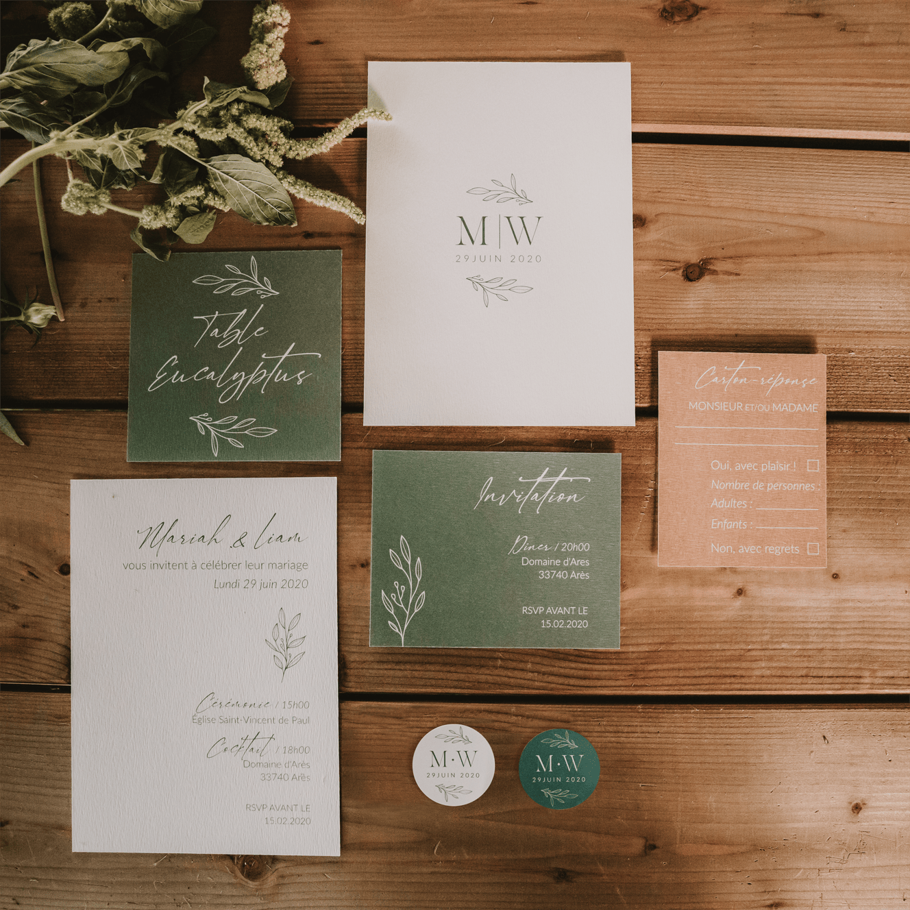 Sage Green Wedding Invitation Inspiration Bohemian Modern