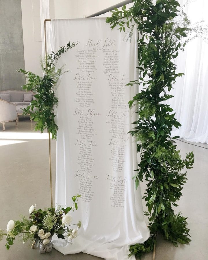 Linen And Calligraphy Seating Chart Organic Wedding