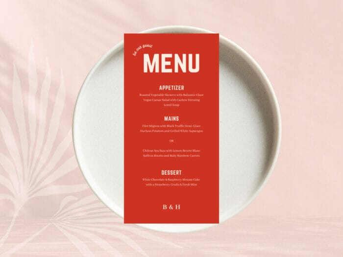 Retro Revival Wedding Dinner Menu Card Canva Template - Image 2