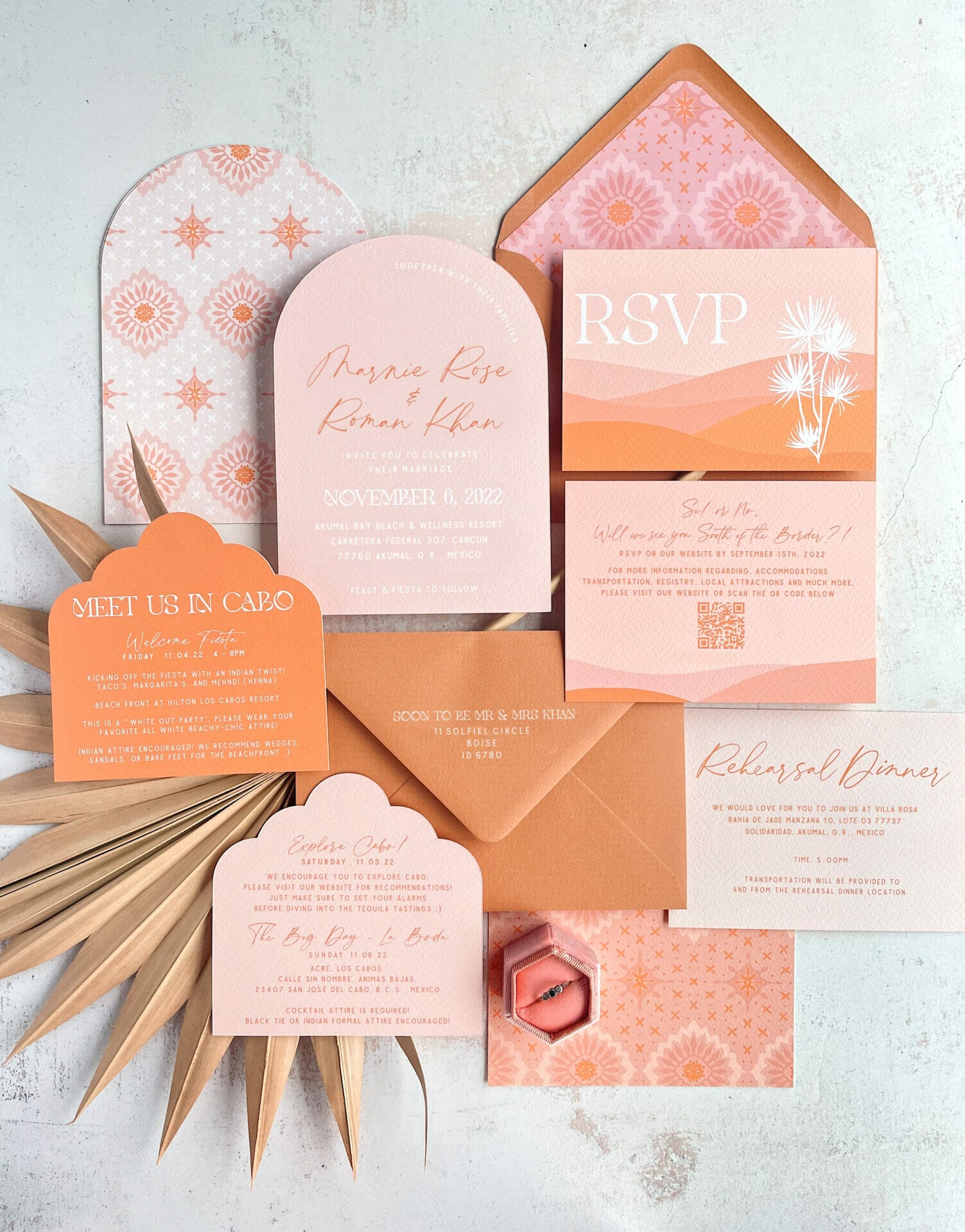 bohemian wedding invitation