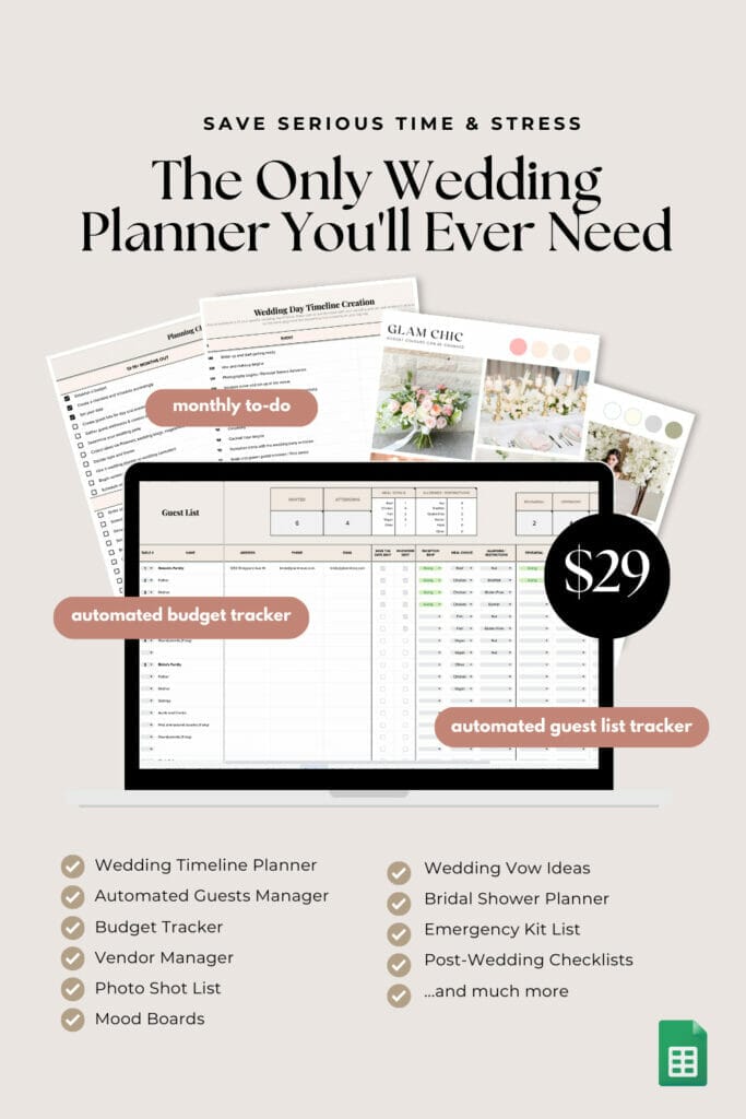 wedding planning spreadsheet