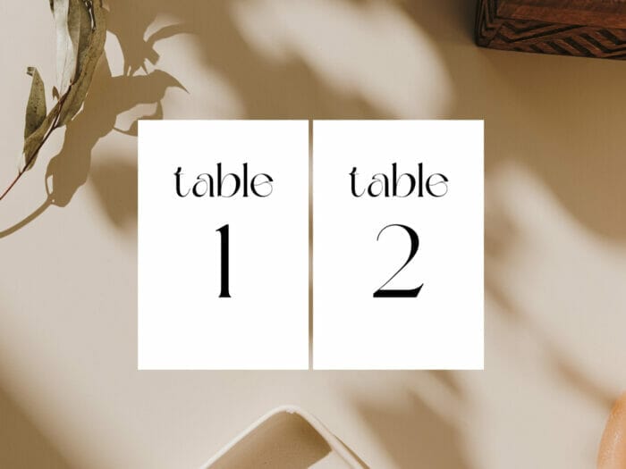Modern Luxe Table Number Number