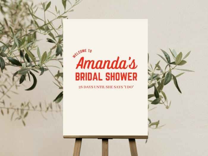 Retro Revival Bridal Shower Welcome Sign