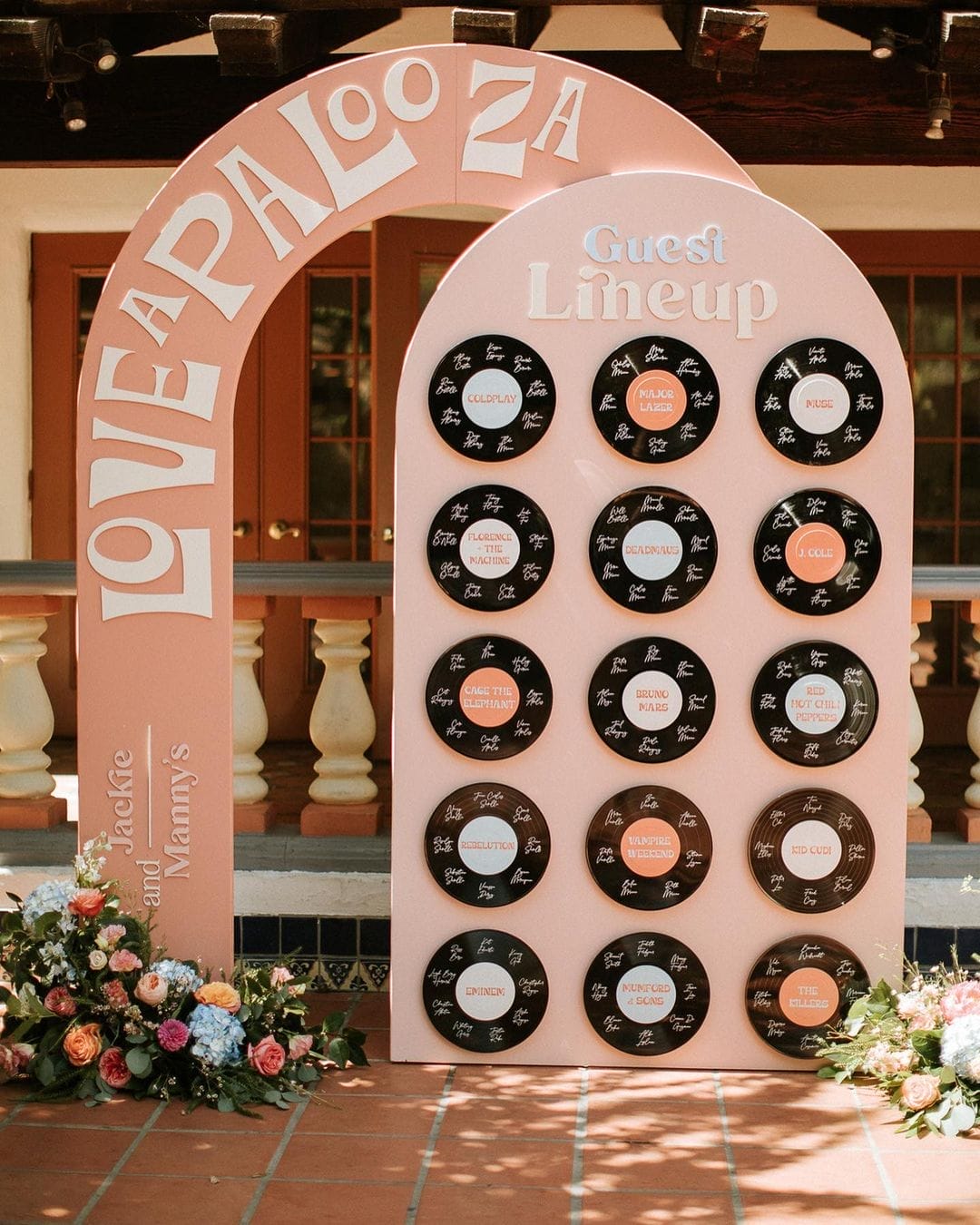Creative Music Festival Inspired Unique Wedding Seating Chart Ideas With Vinyl Records